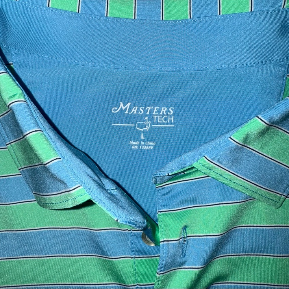 Masters Tech Performance Blue/Green Striped Men’s… - image 3